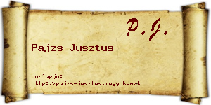 Pajzs Jusztus névjegykártya